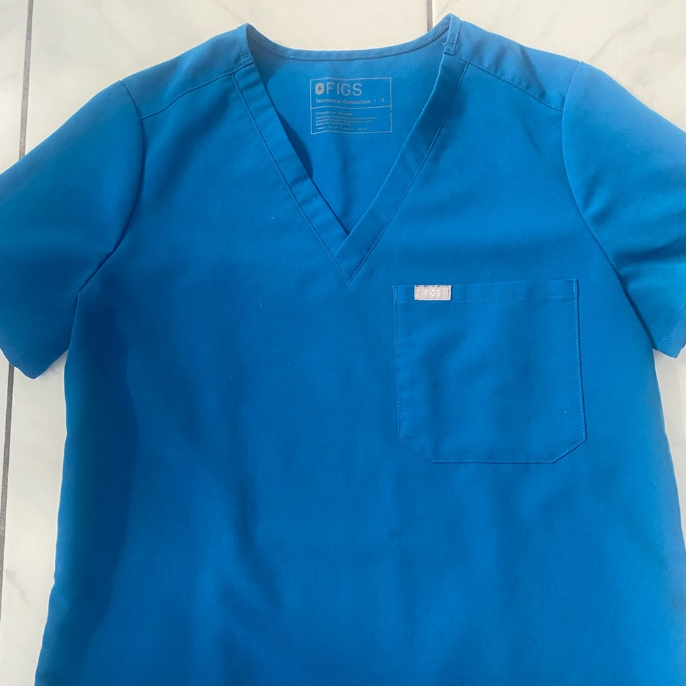 Alps Blue Figs Catarina one pocket scrub top Sm